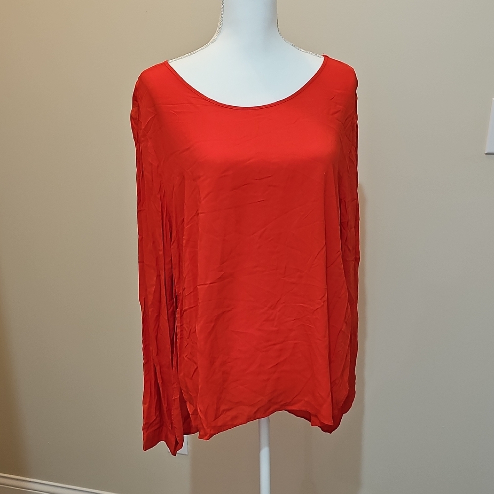 Old Navy Orange Boxy Blouse Relaxed Fit